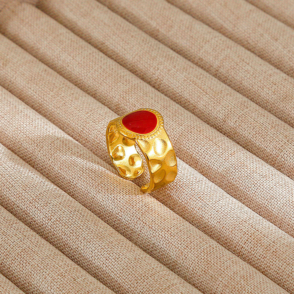 Personalized Stainless Steel Ring With Color-retaining Diamond Inlay