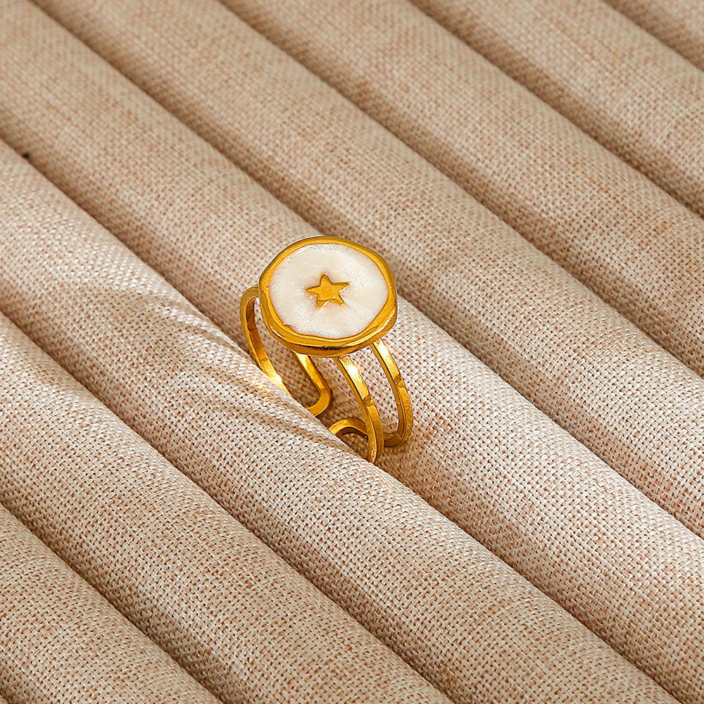 Personalized Stainless Steel Ring With Color-retaining Diamond Inlay