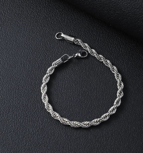 Stainless Steel Bracelet That Wont Fade Cuban-link Chain Fashionable Versatile Washable Titanium Steel Bracelet