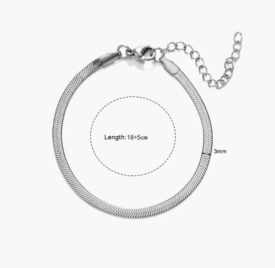 Stainless Steel Bracelet That Wont Fade Cuban-link Chain Fashionable Versatile Washable Titanium Steel Bracelet