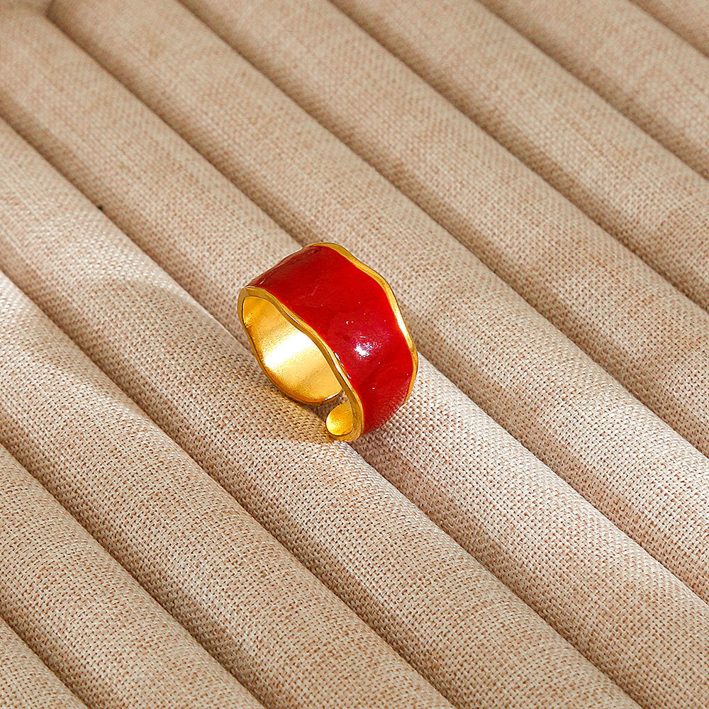 Personalized Stainless Steel Ring With Color-retaining Diamond Inlay