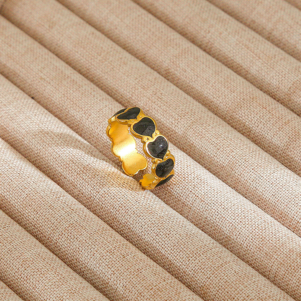 Personalized Stainless Steel Ring With Color-retaining Diamond Inlay