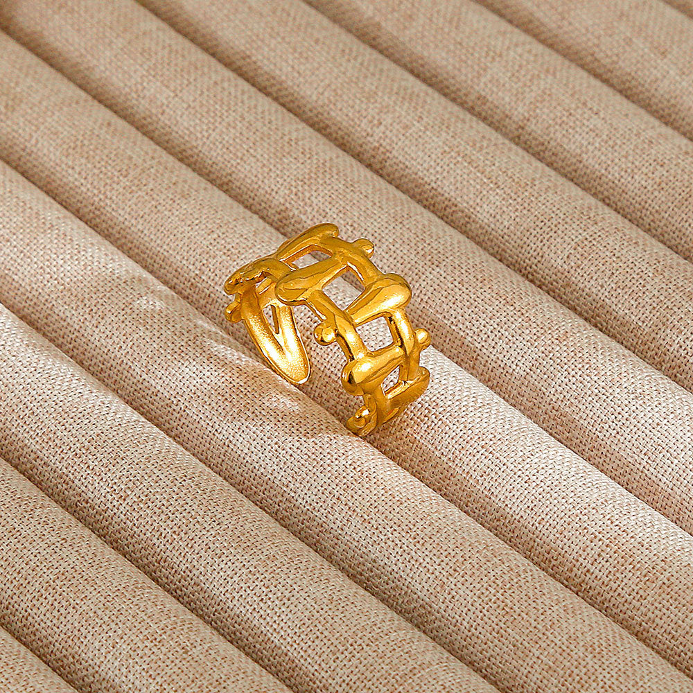 Personalized Stainless Steel Ring With Color-retaining Diamond Inlay