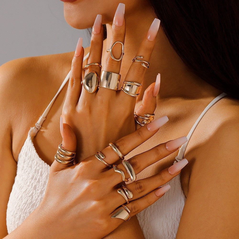 Womens Versatile Ring Set With Plain Band Designs