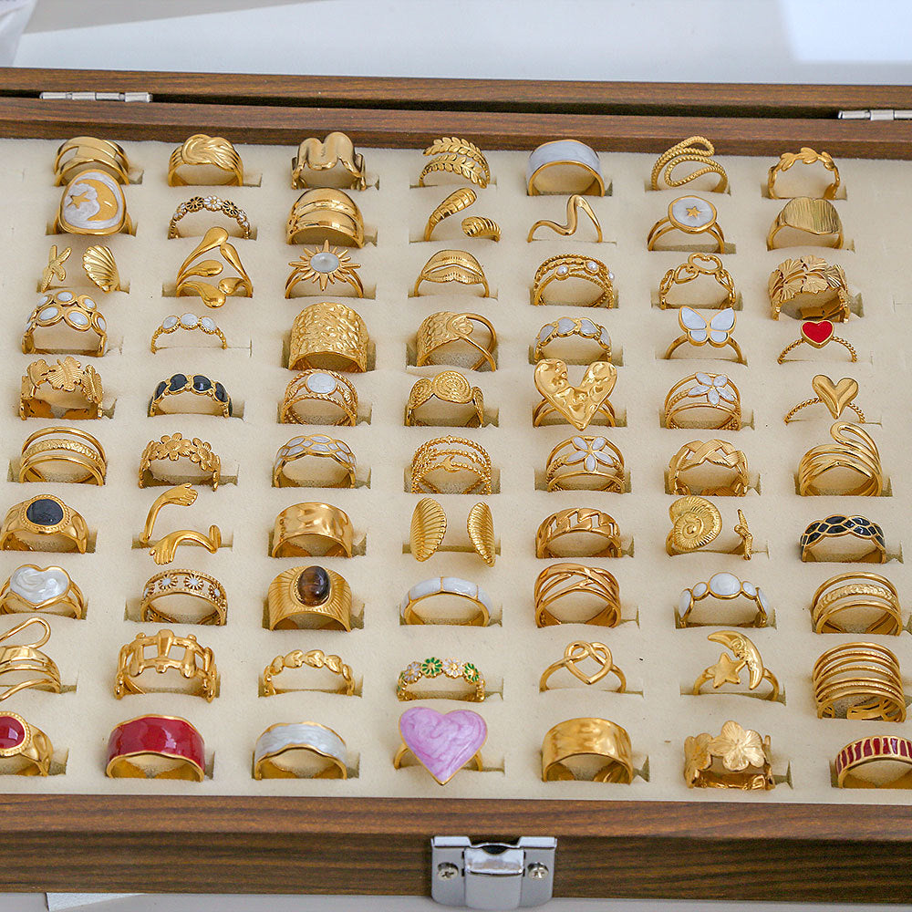 Personalized Stainless Steel Ring With Color-retaining Diamond Inlay