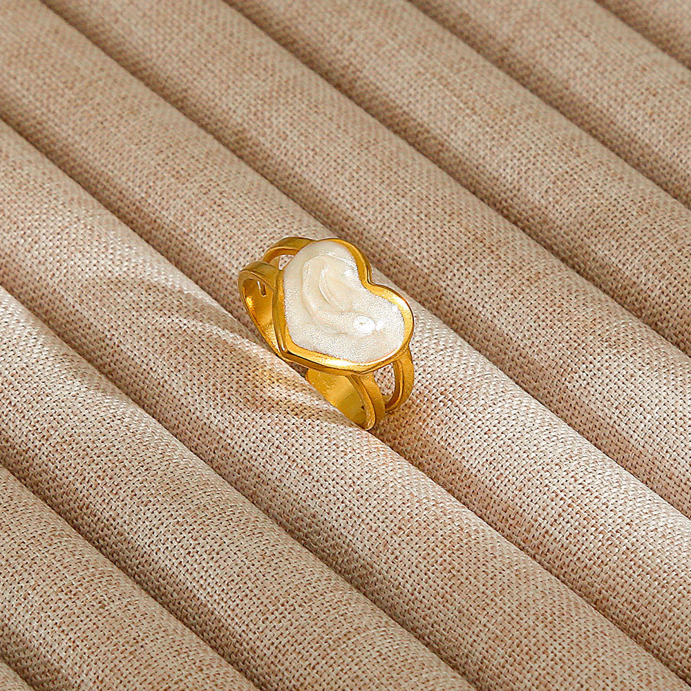 Personalized Stainless Steel Ring With Color-retaining Diamond Inlay