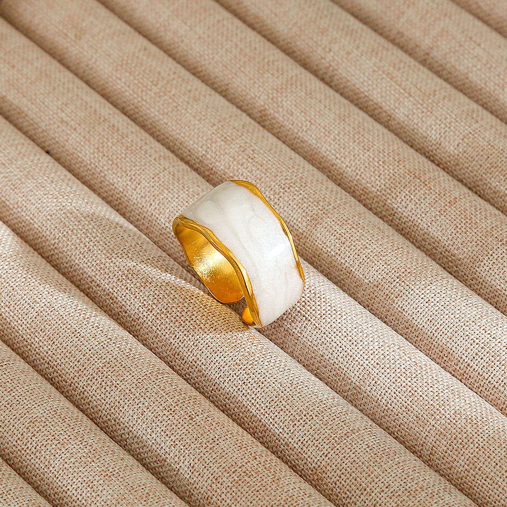 Personalized Stainless Steel Ring With Color-retaining Diamond Inlay