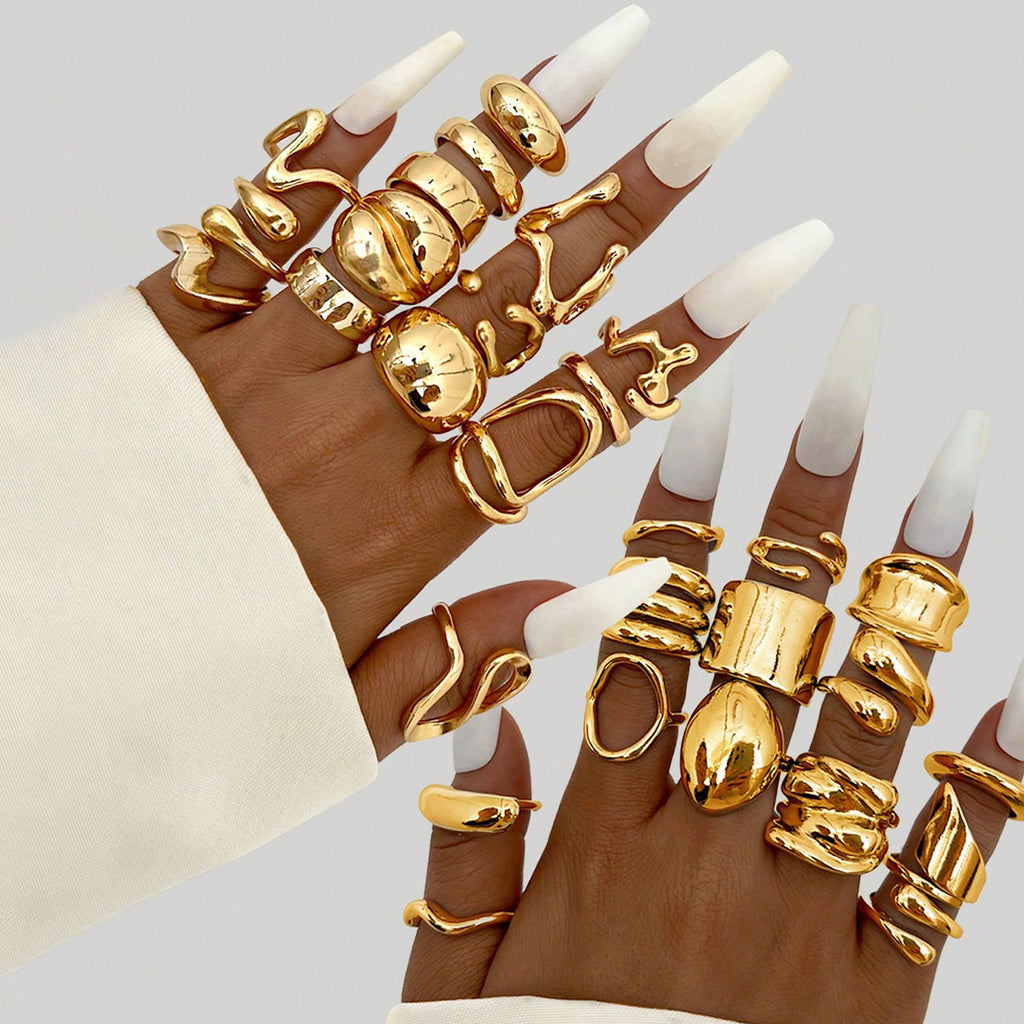 Womens Versatile Ring Set With Plain Band Designs