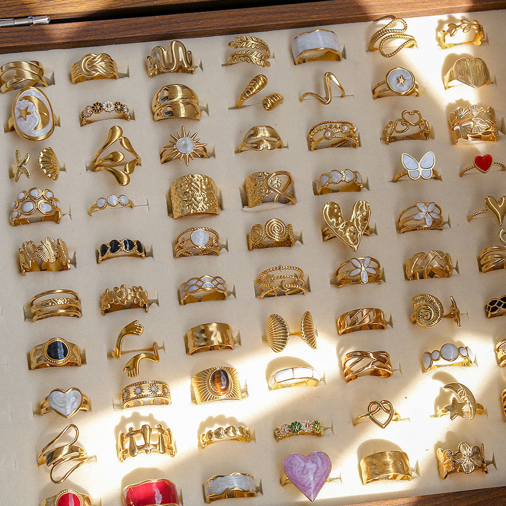 Personalized Stainless Steel Ring With Color-retaining Diamond Inlay