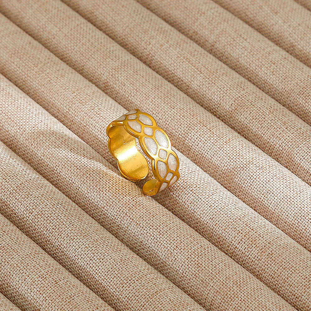 Personalized Stainless Steel Ring With Color-retaining Diamond Inlay