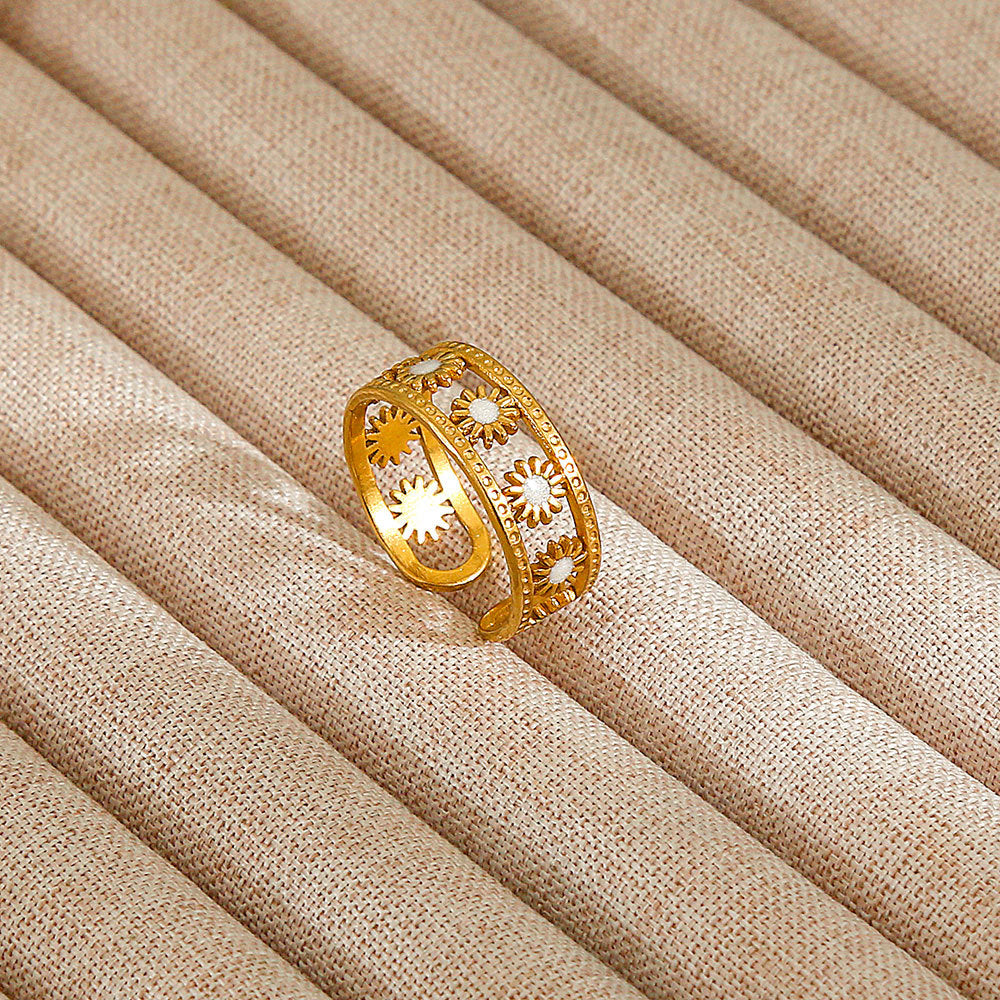 Personalized Stainless Steel Ring With Color-retaining Diamond Inlay