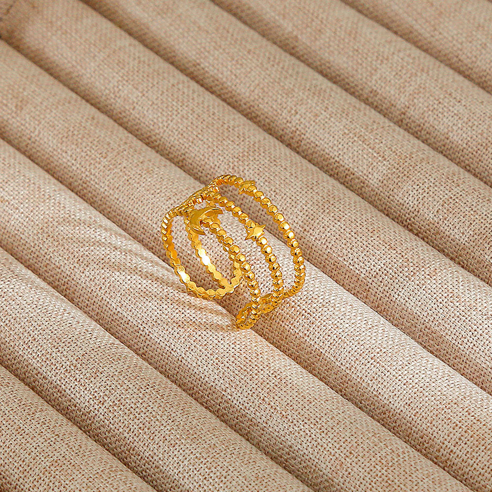 Personalized Stainless Steel Ring With Color-retaining Diamond Inlay