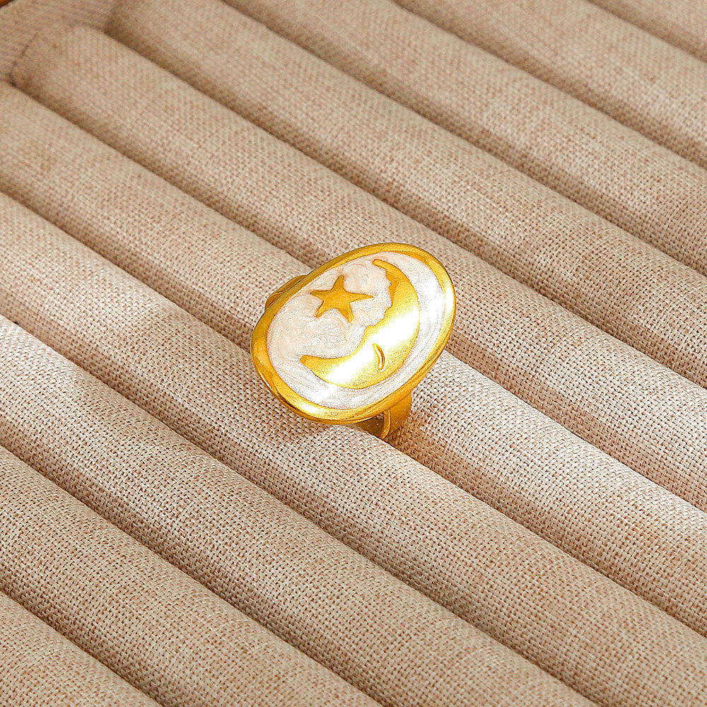 Personalized Stainless Steel Ring With Color-retaining Diamond Inlay