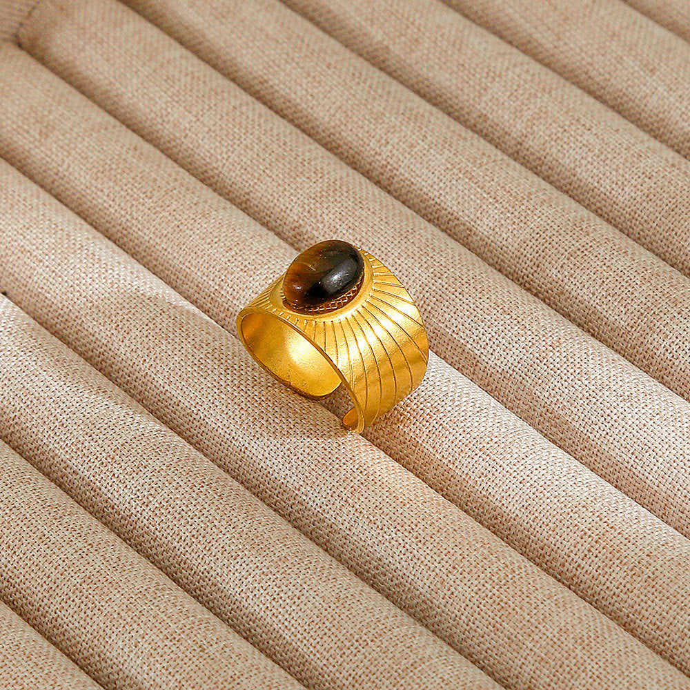 Personalized Stainless Steel Ring With Color-retaining Diamond Inlay