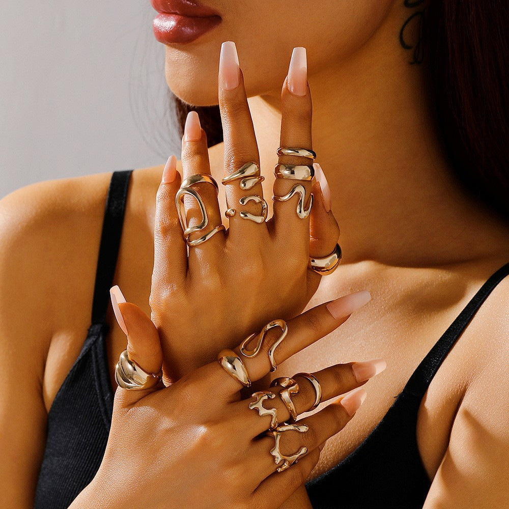 Womens Versatile Ring Set With Plain Band Designs