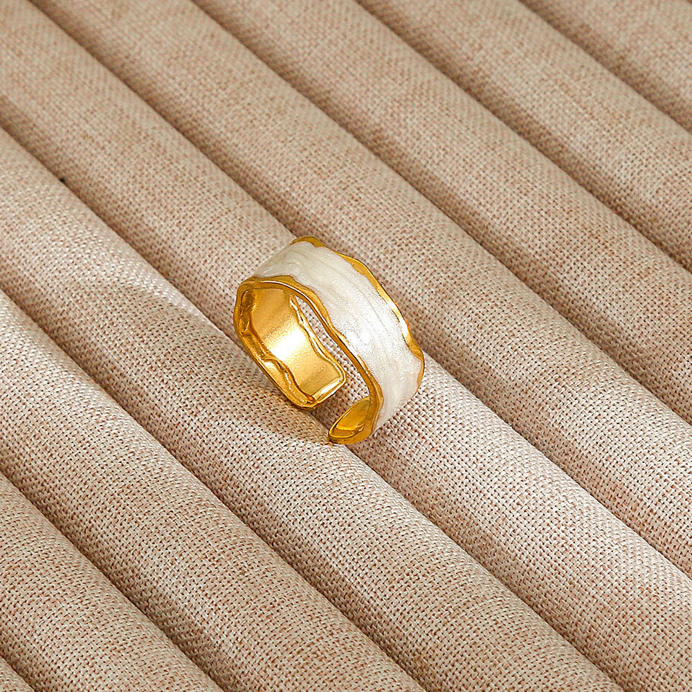 Personalized Stainless Steel Ring With Color-retaining Diamond Inlay