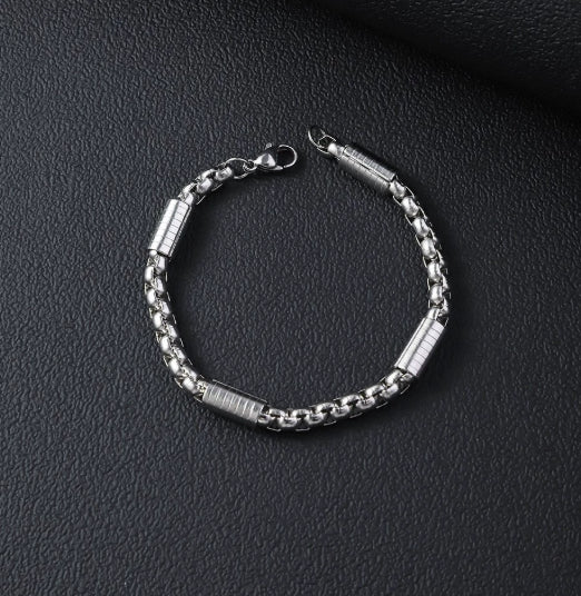 Stainless Steel Bracelet That Wont Fade Cuban-link Chain Fashionable Versatile Washable Titanium Steel Bracelet