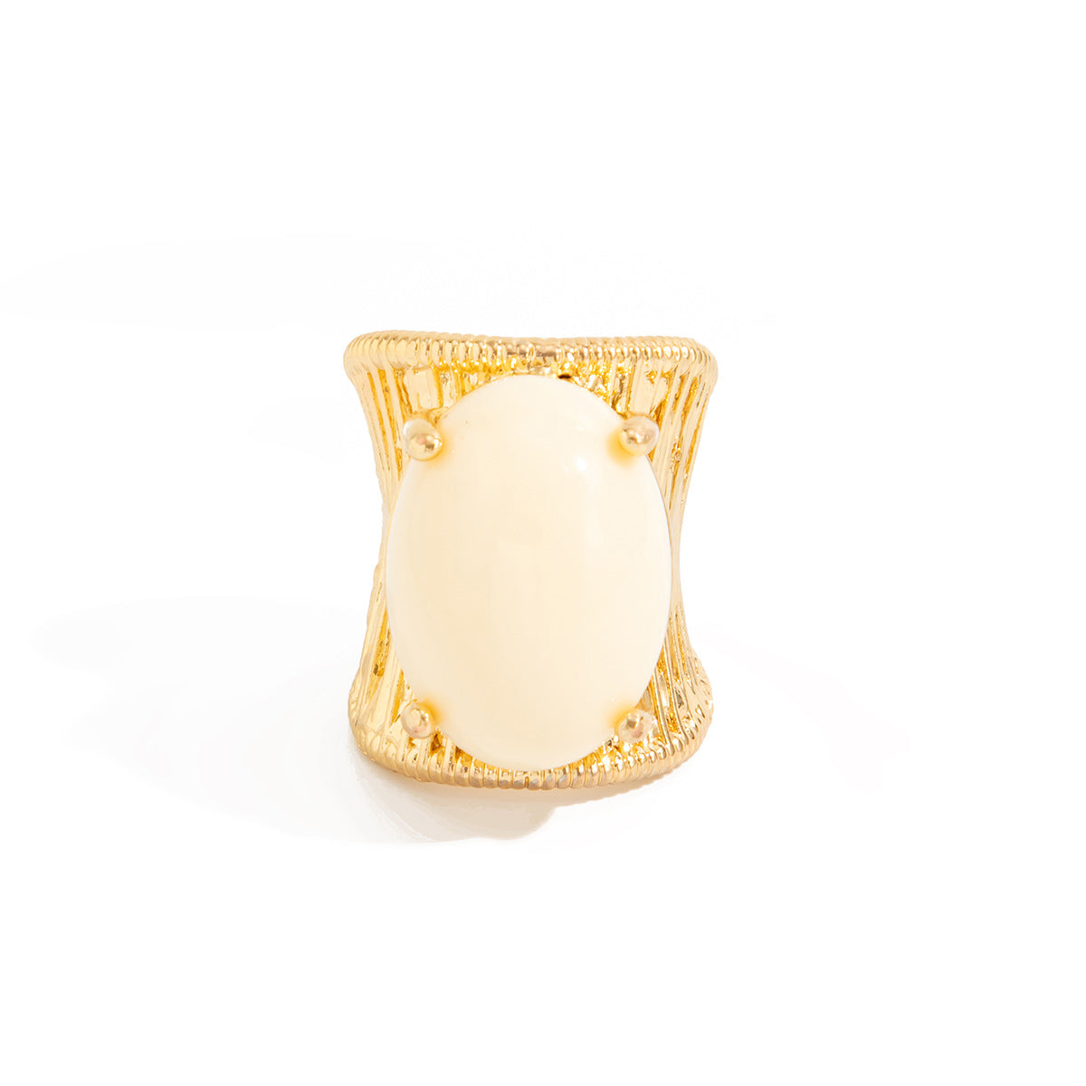 Hip Hop Resin Geometric Ring With Inlays