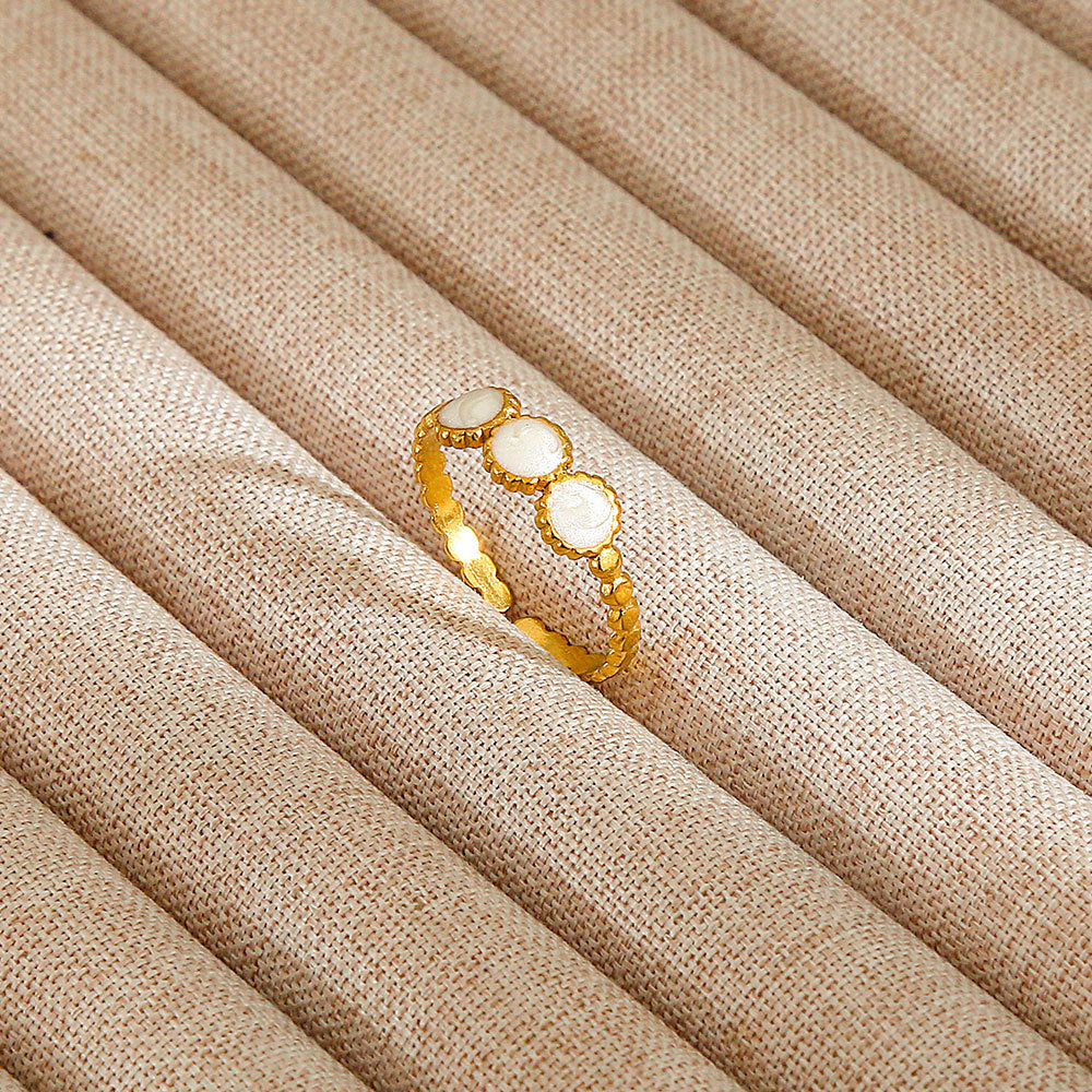 Personalized Stainless Steel Ring With Color-retaining Diamond Inlay