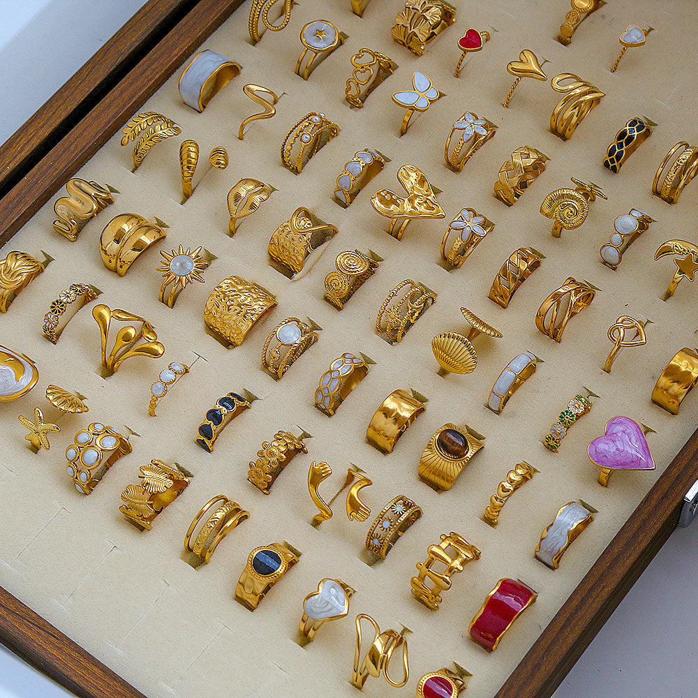 Personalized Stainless Steel Ring With Color-retaining Diamond Inlay