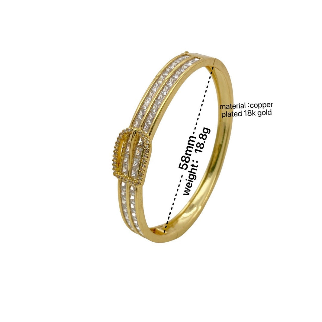 Zirconia Inlay Craftsmanship Innovative Horseshoe Buckle Design Bracelet