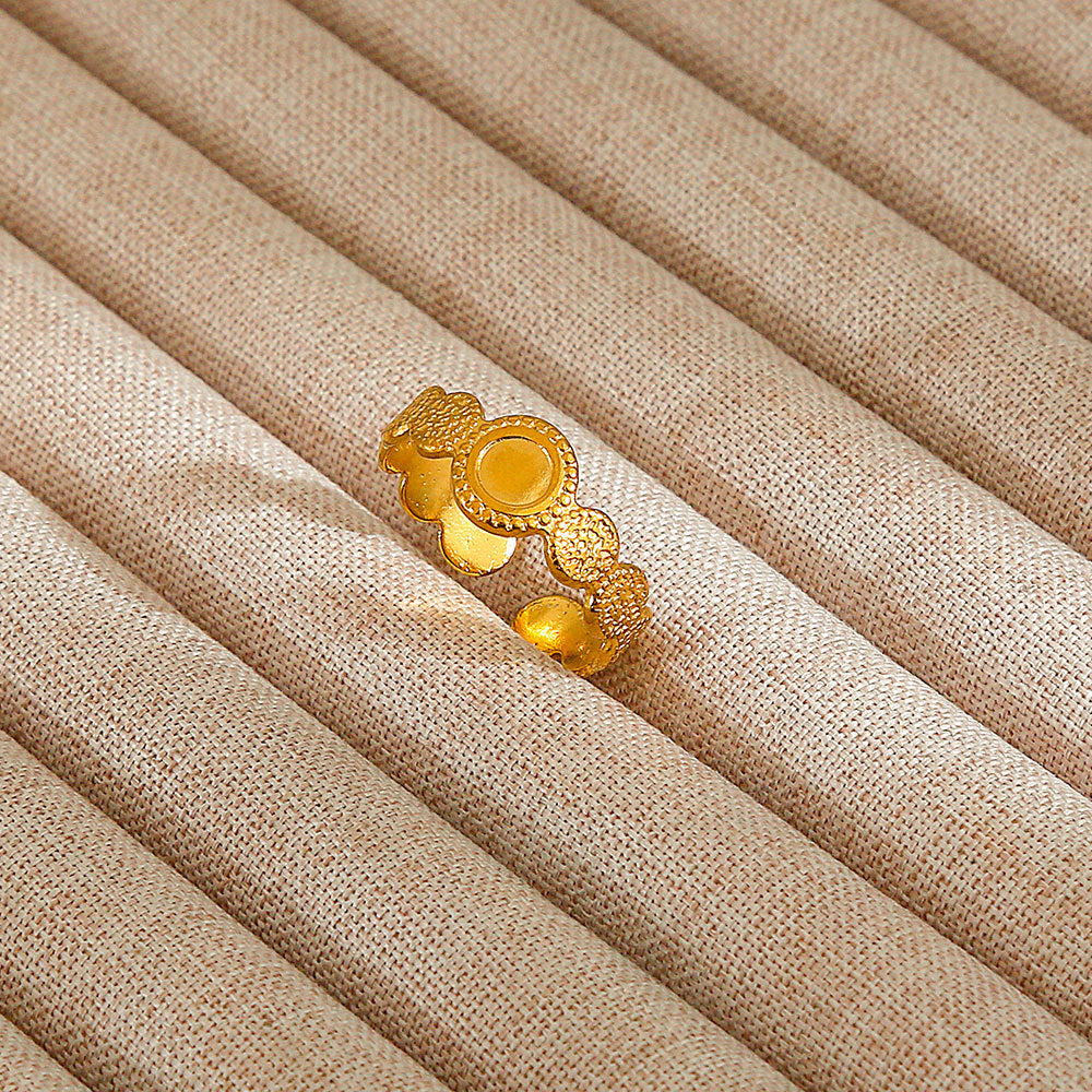 Personalized Stainless Steel Ring With Color-retaining Diamond Inlay