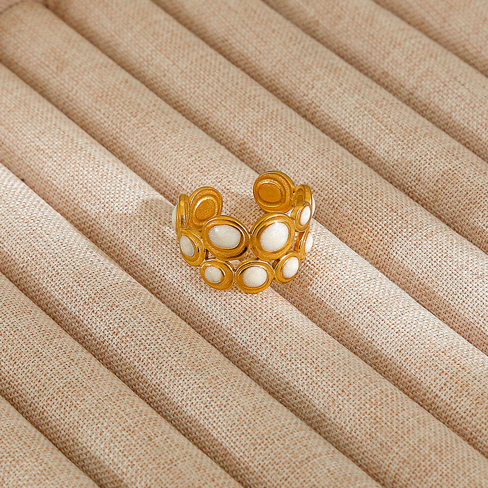 Personalized Stainless Steel Ring With Color-retaining Diamond Inlay